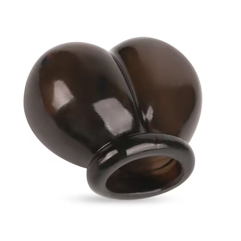 Soft TPE double chamber testicle stretcher sleeve for weighted scrotum enhancement