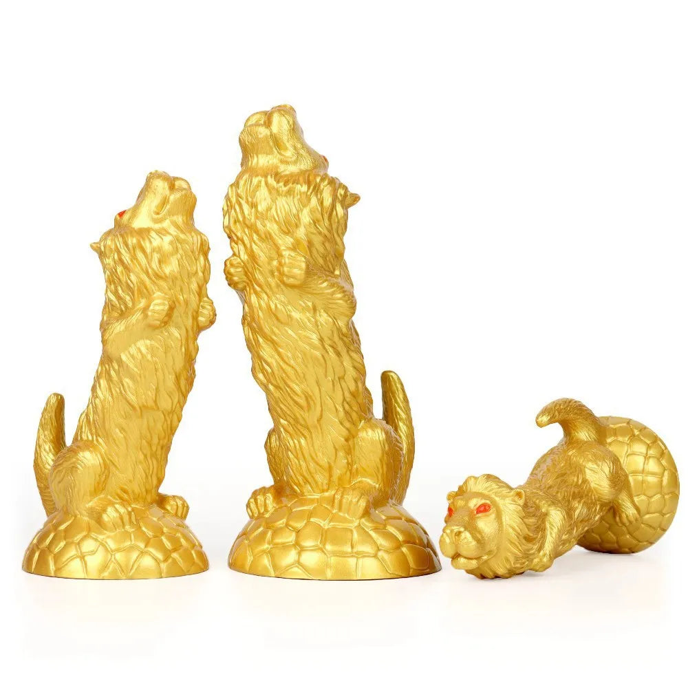 Gode Lion – Jouet en silicone haut de gamme motif Lion doré
