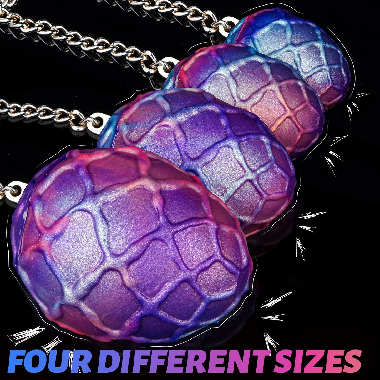 Dragon Egg Traction Analplug – Gewichtete Silikon-Anaplüge (S/M/L/XL) | Drachenschuppen-Textur Fantasy Trainingsset