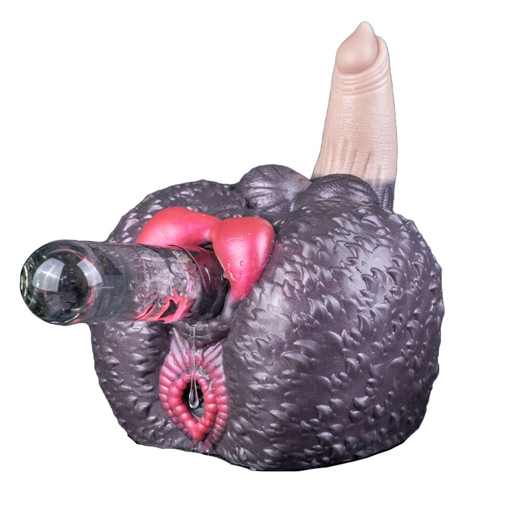 Fantasy Dual-End Silicone Masturbator & Dildo Combo | Realistic Texture Body Toy