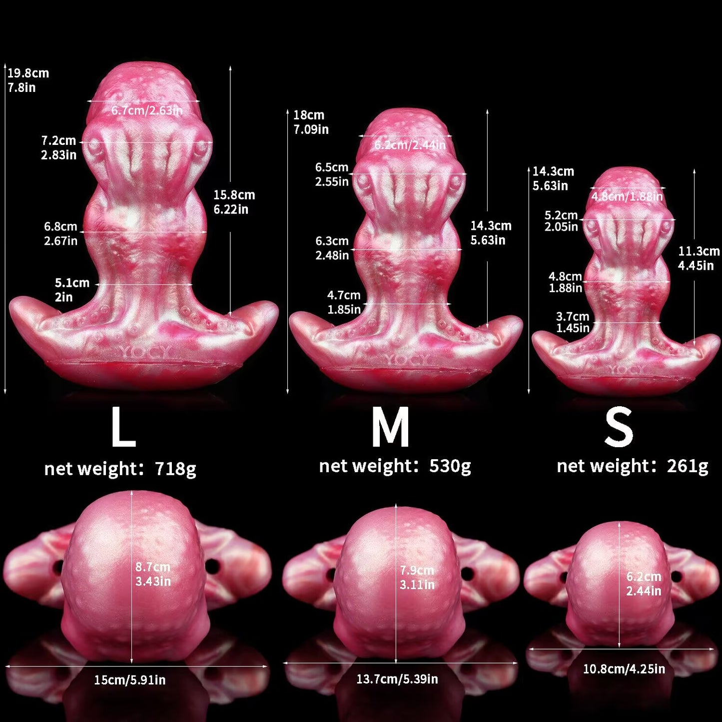 Octopus Fantasy Dildo & Plug Set with Harness, Remote Vibration & Faux Fur Tails
