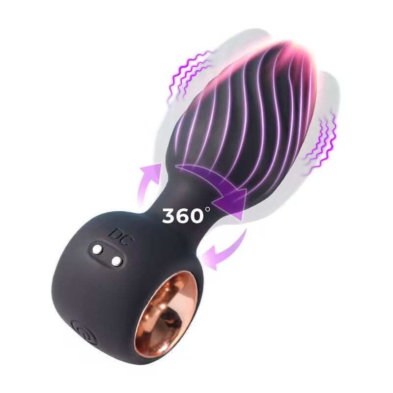 SensualSwing anal vibrator diagram illustrating 360 degree rotational swinging motion