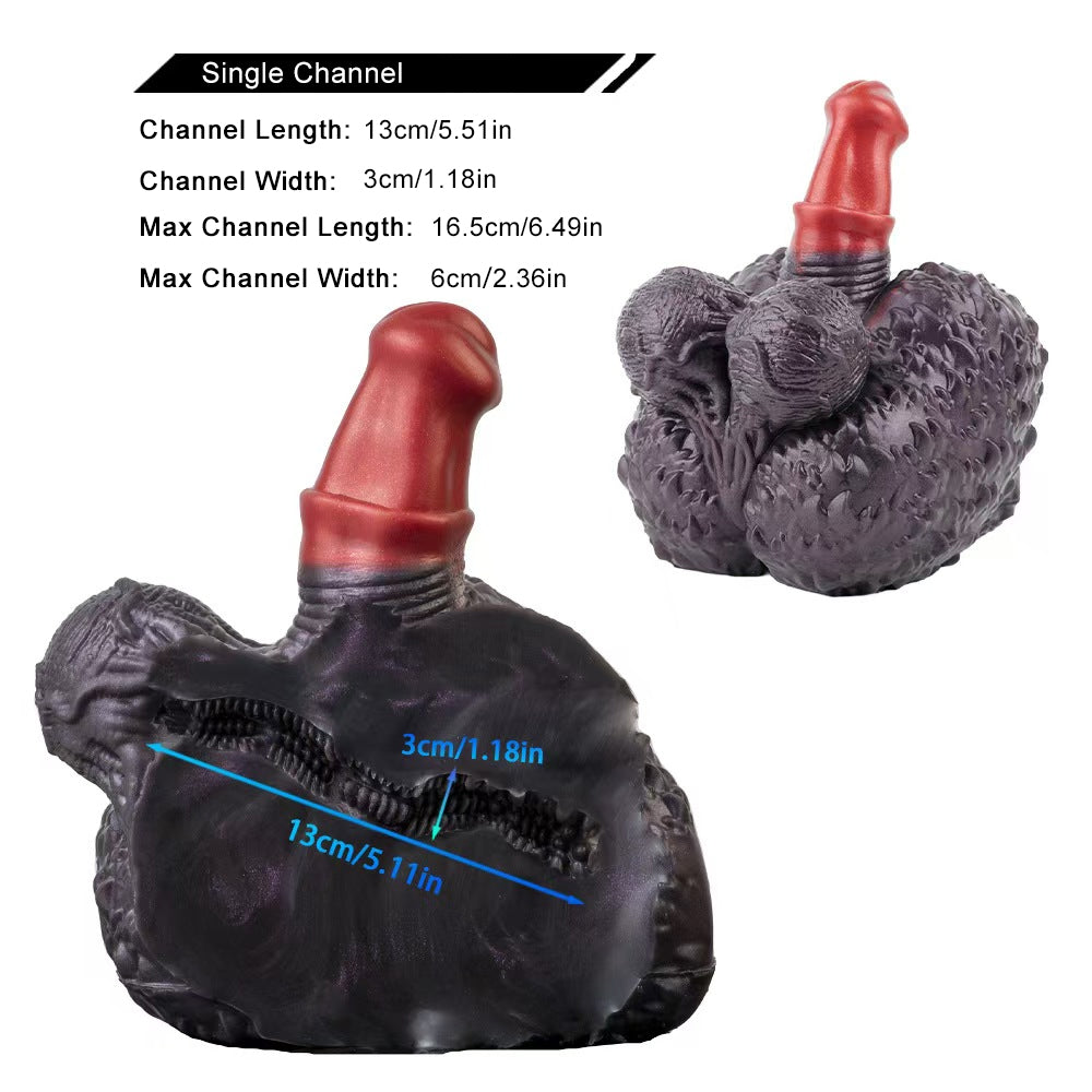 Fantasy Dual-End Silicone Masturbator & Dildo Combo | Realistic Texture Body Toy