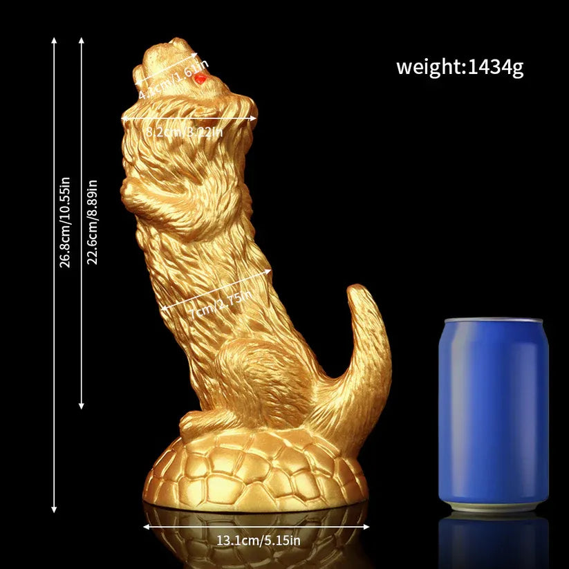 Gode Lion – Jouet en silicone haut de gamme motif Lion doré