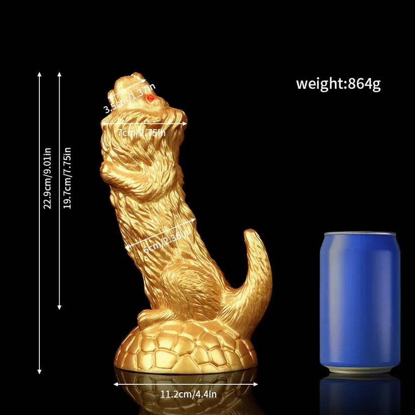 Gode Lion – Jouet en silicone haut de gamme motif Lion doré