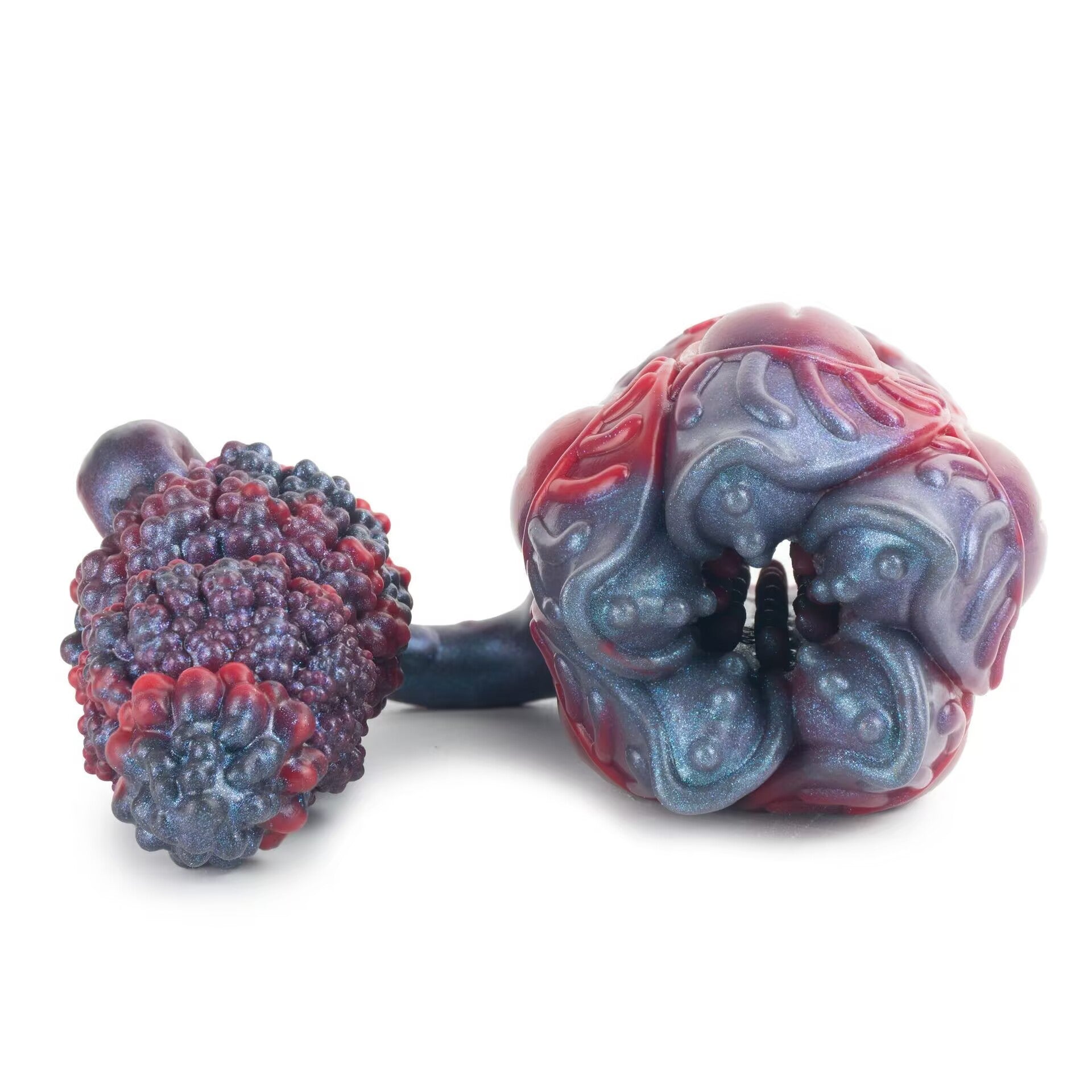 Front close-up of G-6308 alien entity fantasy sex toy featuring textured internal ridges and premium spore-like nodes for intense prostate stimulation.