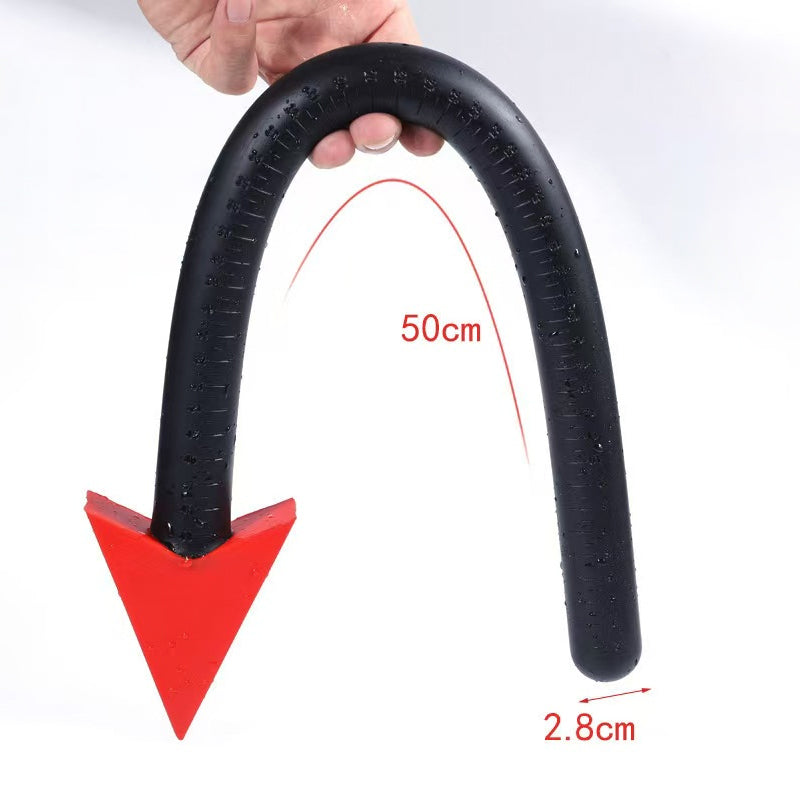 50cm bendable devil tail prostate stimulator featuring water-resistant surface and red arrow base
