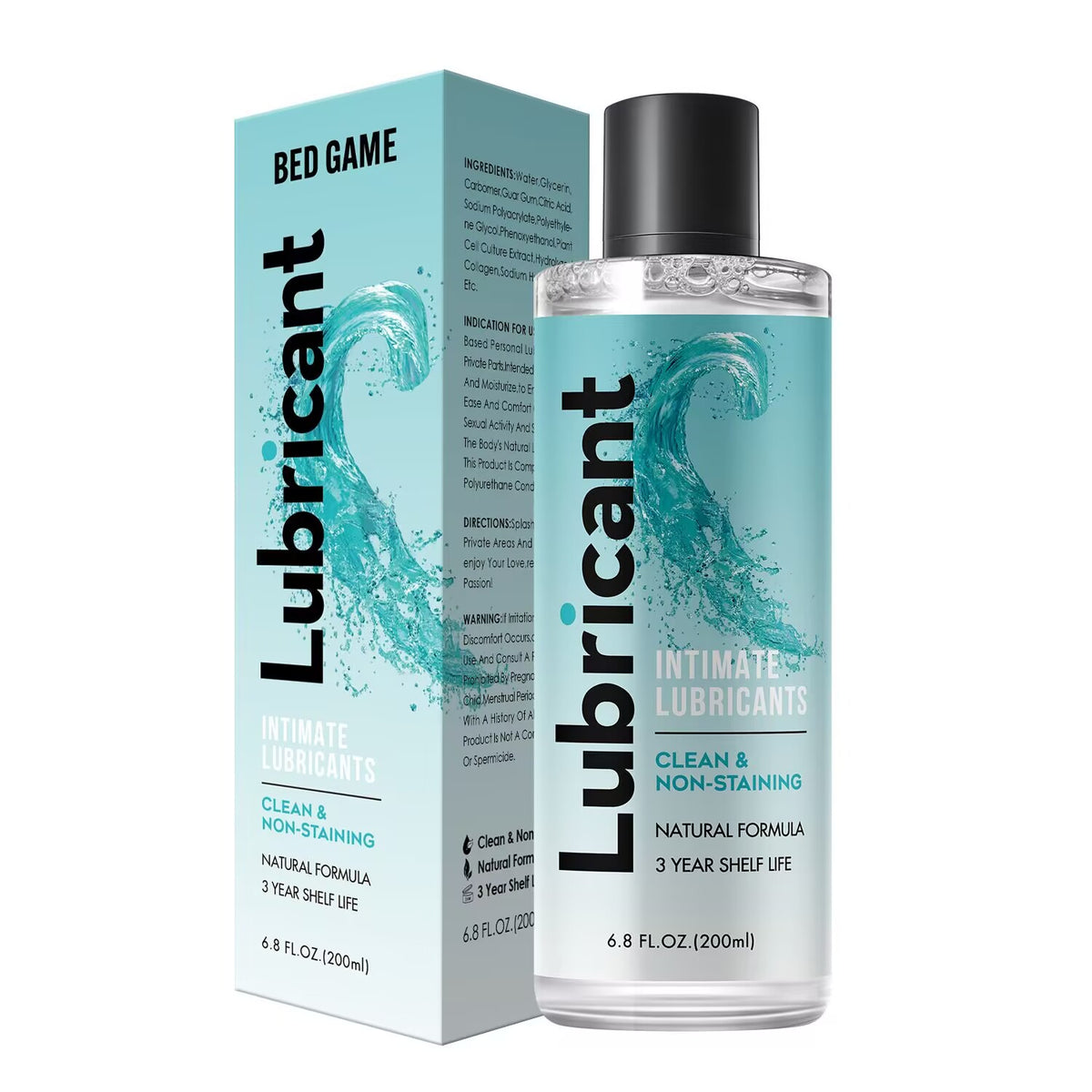 Pure water based personal lubricant for sensitive skin non-sticky formula