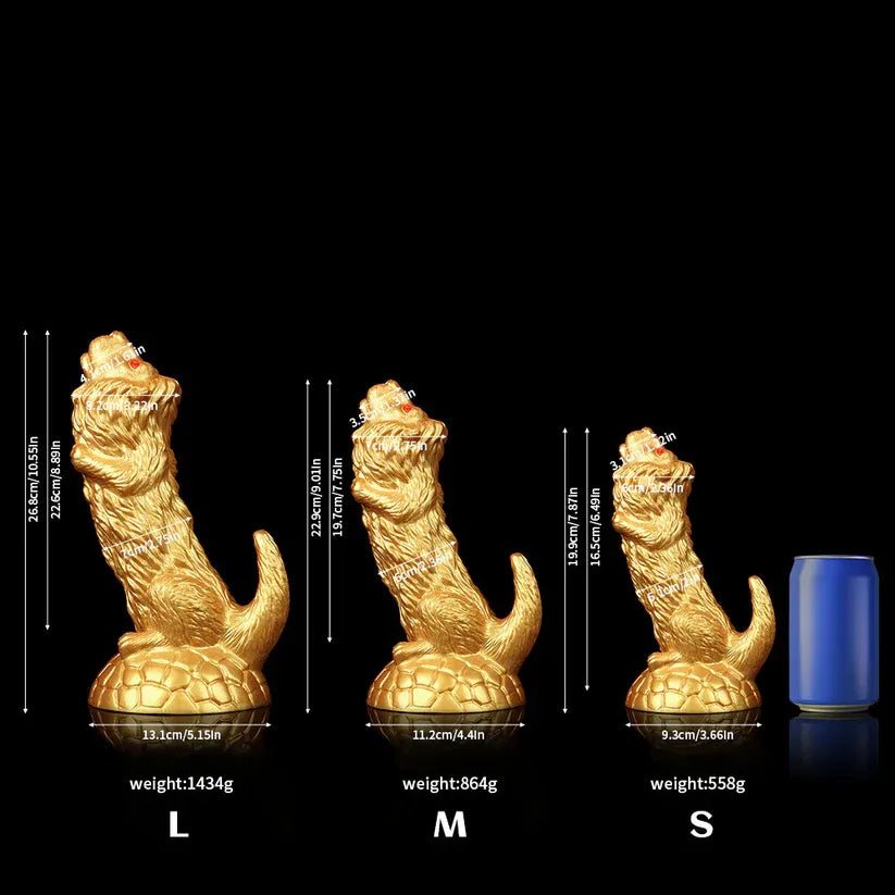 Gode Lion – Jouet en silicone haut de gamme motif Lion doré