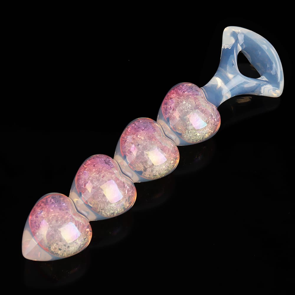 Vier Herzen Kristall-Analdildo – 3 Farben erhältlich
