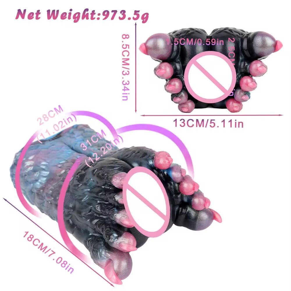 Dimensions and net weight specifications of the premium Eldritch Beast Claw monster fantasy male masturbator toy.
