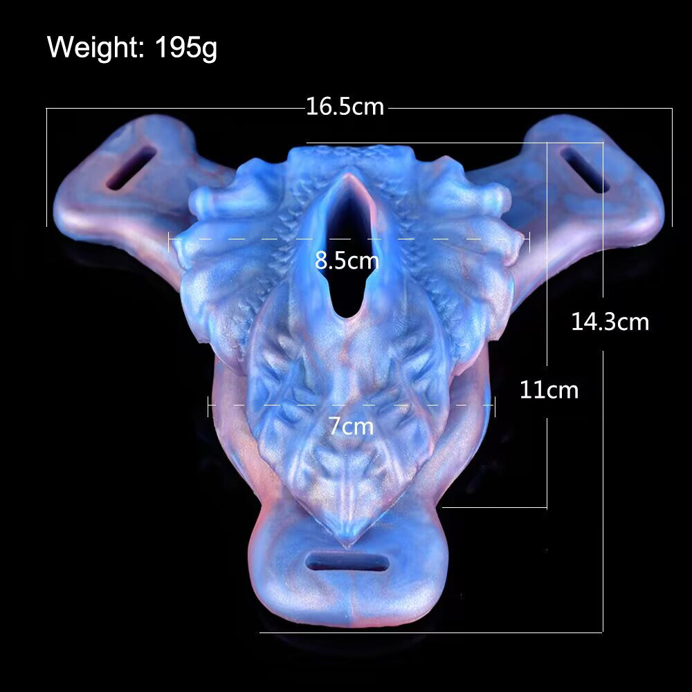 Ergonomic body friction pad size and weight measurements showing 195g weight, 16.5cm width, and 14.3cm height