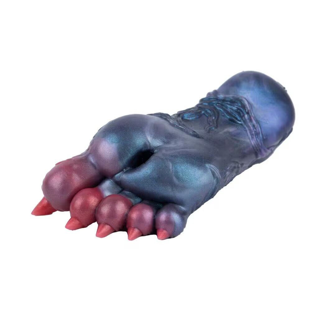 Bottom perspective of fantasy monster paw stroker sleeve highlighting entry hole placement.
