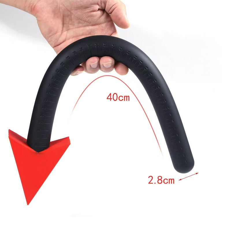 40cm flexible devil tail anal probe with depth measurement scale held in hand