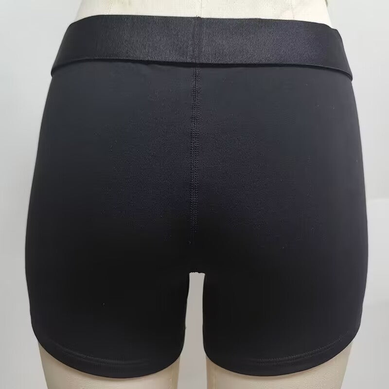 Back view of high-quality seamless black packing boxer briefs for transmen with a comfortable wide waistband.