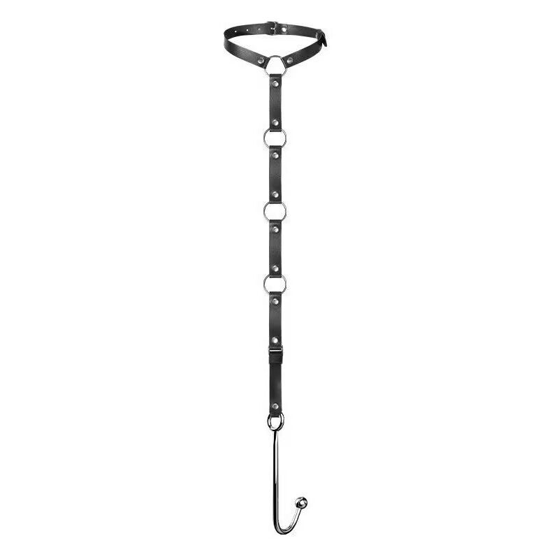 Full body harness strap connected to a single ball hook.