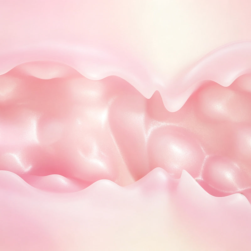 Macro cross-section view highlighting the internal stimulative nodules and wave textures inside the male stroker.