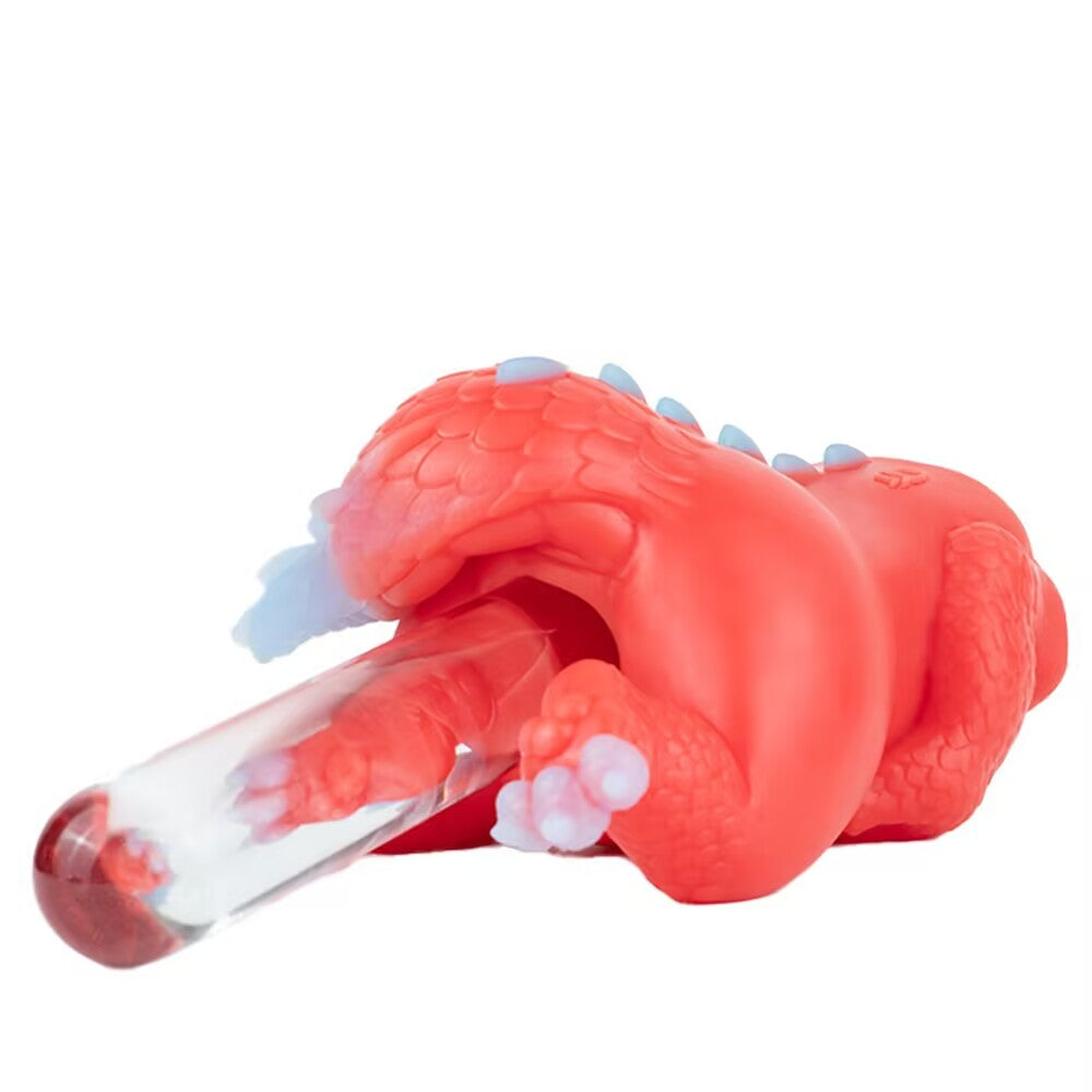 Demonstration of the Crimson dragon silicone toy channel flexibility being utilized with a clear insertion rod