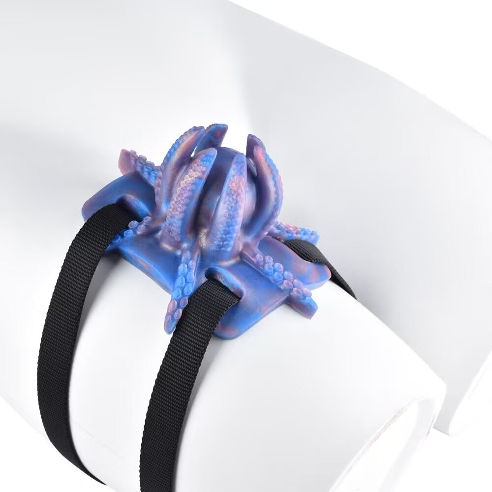Octopus-inspired tentacle suction friction pad with dual secure mounting straps