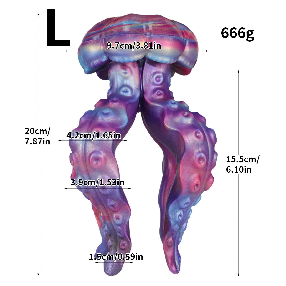 Im Dunkeln leuchtender Quallententakel Fantasy Plug - Weiches Silikon Alien Spielzeug