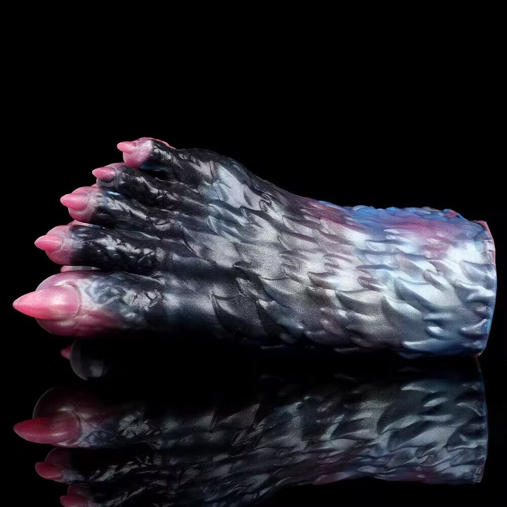 Studio shot showcasing the premium blue, black, and pink gradient colorway of the monster fantasy adult toy.