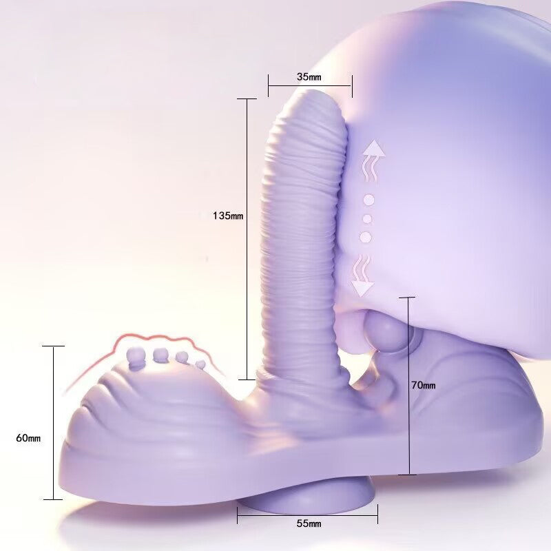 Side dimension guide showing 135mm insertable length and 70mm ergonomic cushion base height.