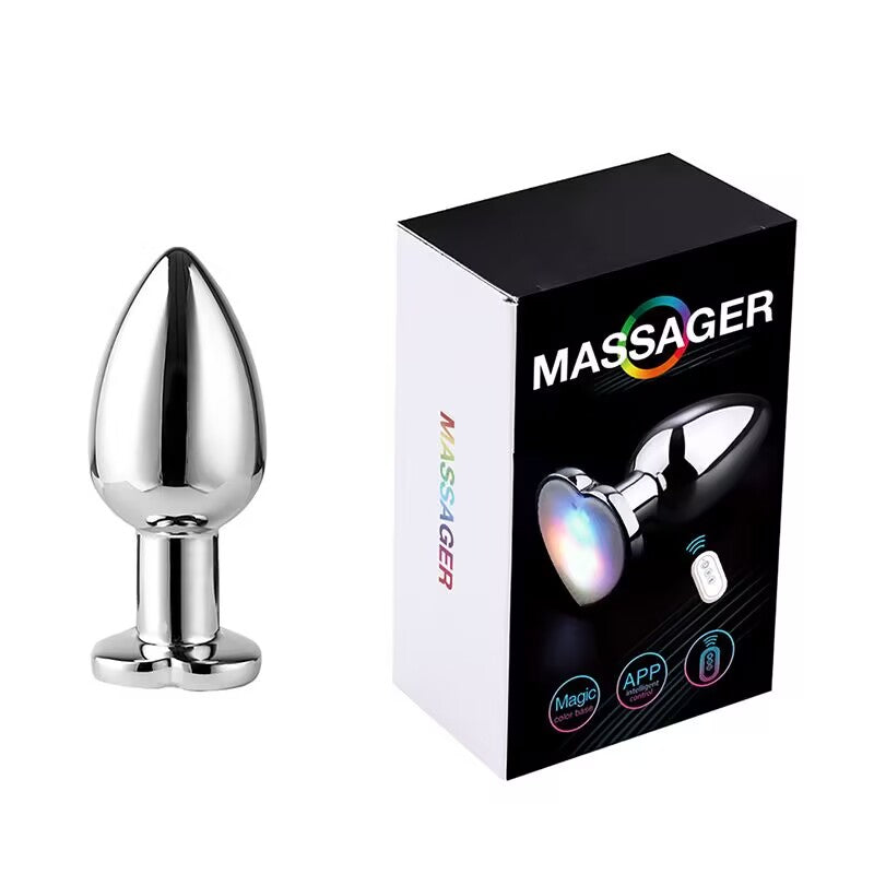 Medium size smart anal massager displayed next to the branded Massager packaging box.