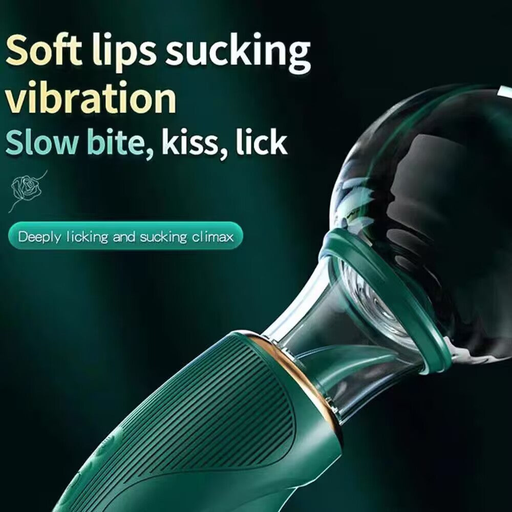 Transparent suction cup design showing soft licking motion for breast and nipple massage.