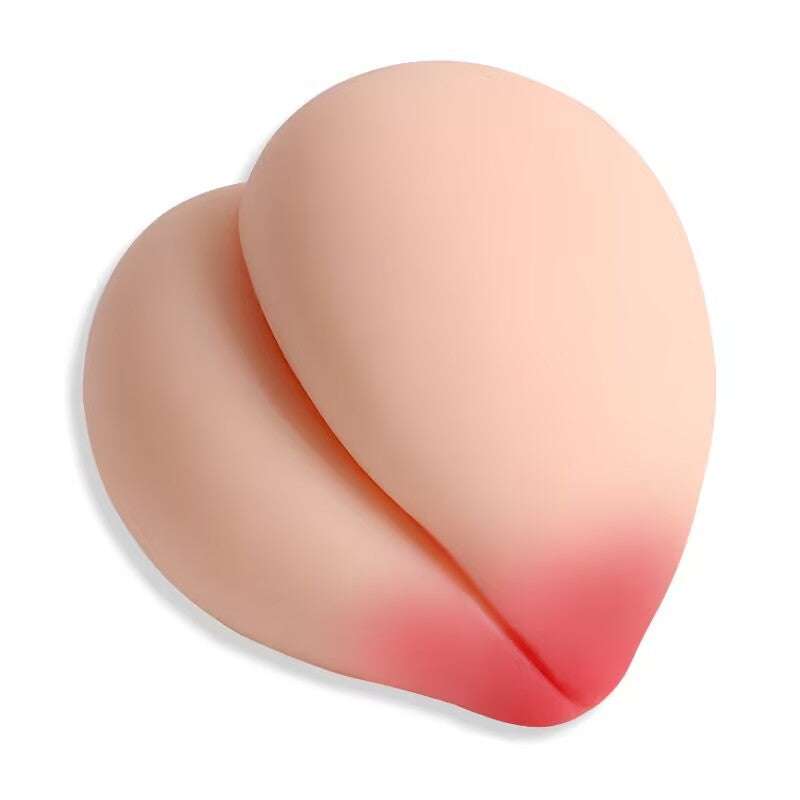 Soft TPE peach-shaped pocket pussy designed for discreet handheld pleasure
