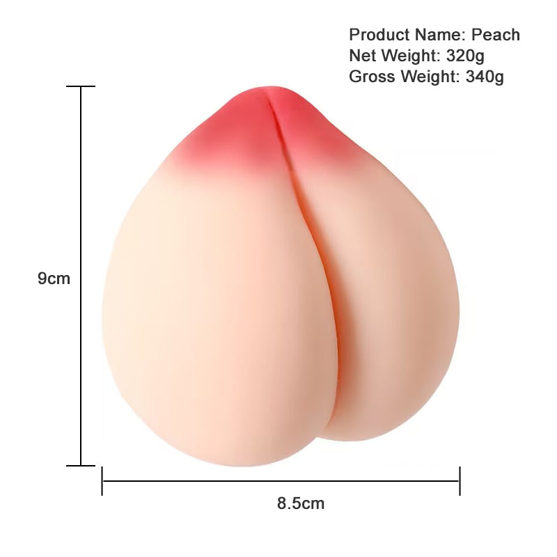 Standard size Pocket Peach male stroker measuring 9cm by 8.5cm weighing 320g