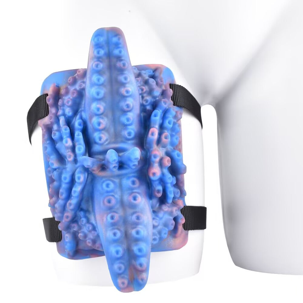 Tentacle cluster silicone wearable pad mounted on upper leg harness