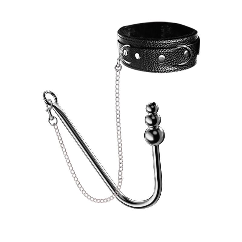 Triple bead anal hook restraint set with adjustable choker.