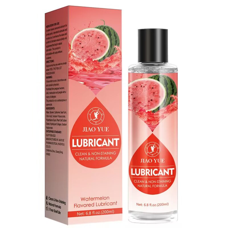 Watermelon flavored intimate lubricant clean and non-staining for oral sex