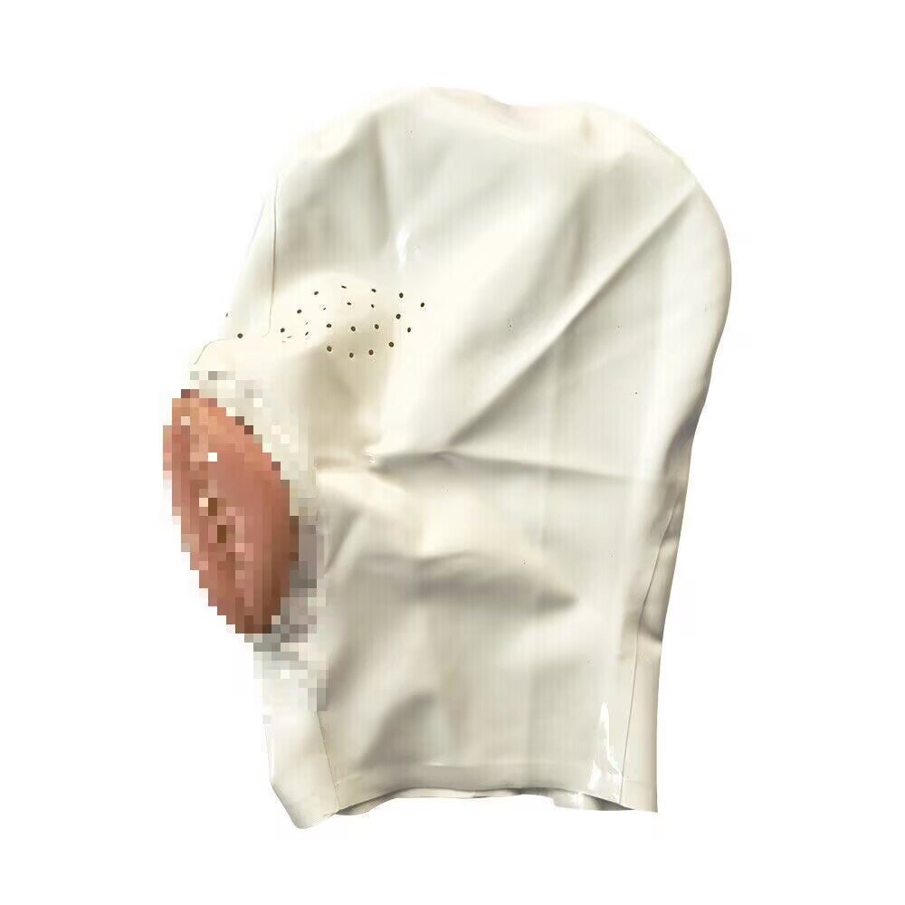 Full Coverage Latex Hood Mask with Realistic Mouth Attachment – Breathable Fetish Cosplay Headgear for BDSM & Roleplay
