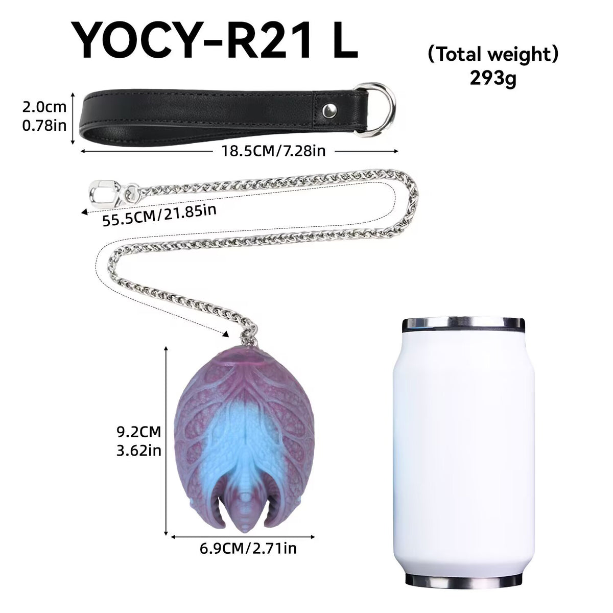 Large size mystic egg silicone bead YOCY-R21 L measuring 9.2cm by 6.9cm weighing 293g.